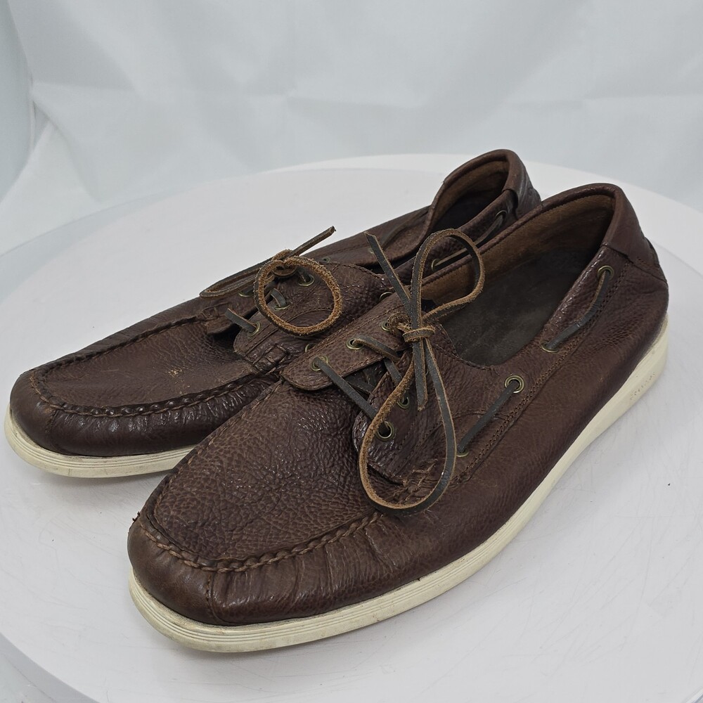 Cole Haan Harpswell Mens Size 11.5 Brown Leather 3 Eye Casual Boat Shoes C28865